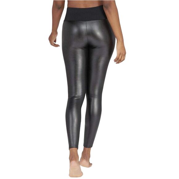 Assets by SPANX Faux Leather Leggings Black High Rise Shaping Size XL EUC - Picture 2 of 7
